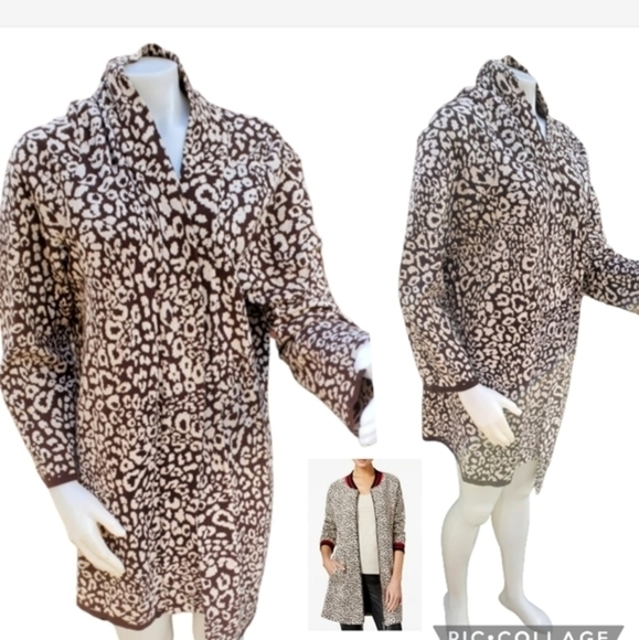 Style & Company Animal print‎ open cardigan 1X - Picture 1 of 9
